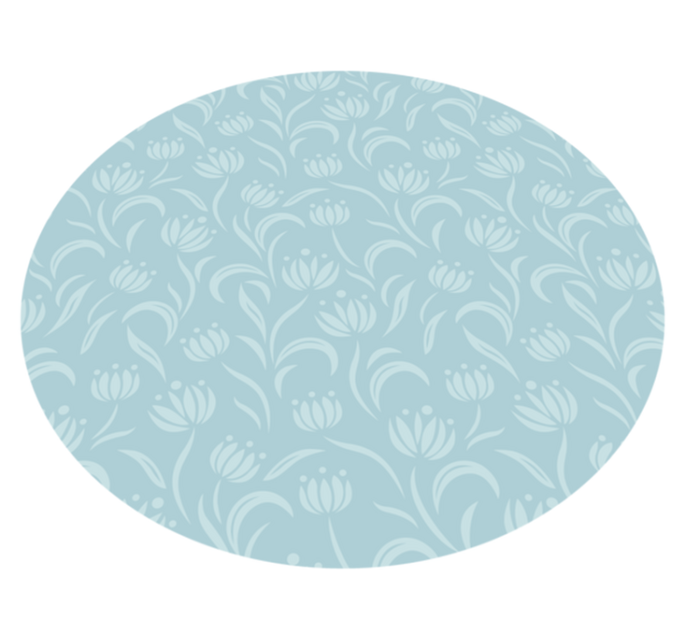 Blue soft pattern floral vinyl rug - TenStickers