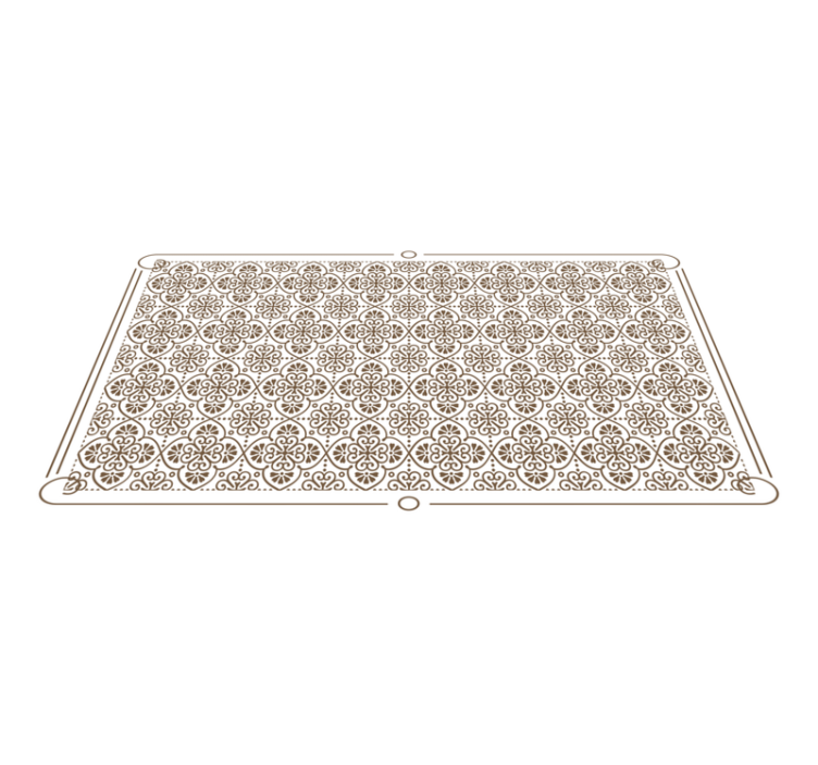 White brown vintage retro rug - TenStickers