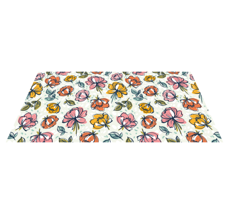 Blossoming garden design floral vinyl rug - TenStickers