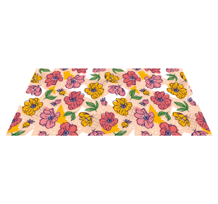 Vibrant Flower Arrangements floral vinyl rug - TenStickers