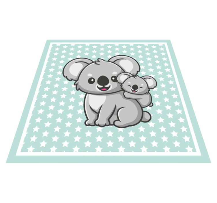 Mum and baby koalas kids vinyl rug - TenStickers