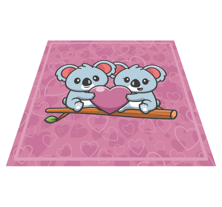 Koala Love Heart kids vinyl rug - TenStickers