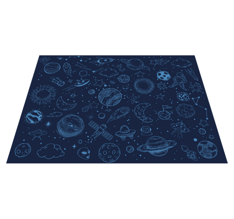 A lot of space symbols star vinyl rug - TenStickers