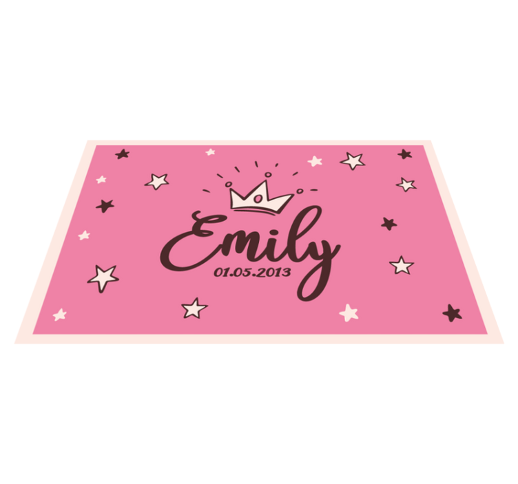 Customizable name and date with crown mat - TenStickers
