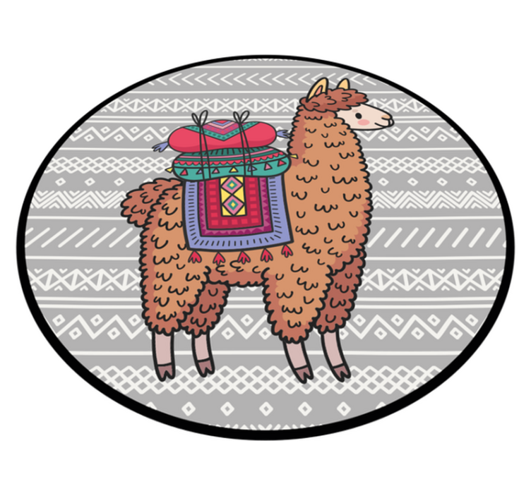 Lama with decorations  animal rug - TenStickers