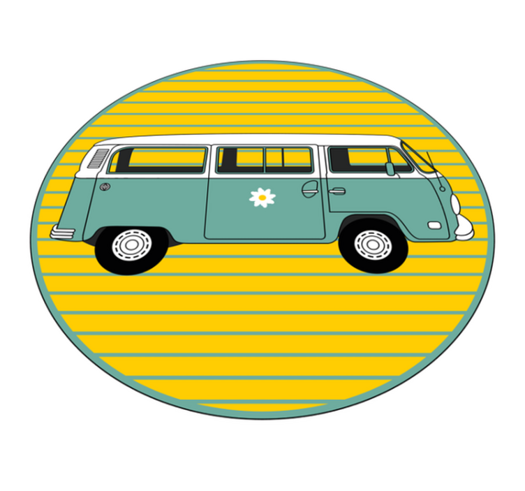 Minibus with stripes vintage rug - TenStickers