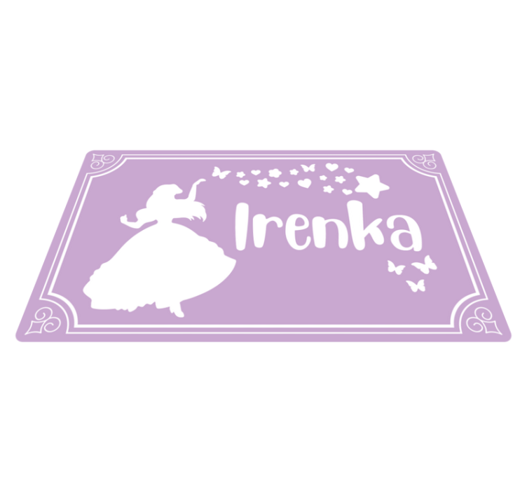 Magic princess with name kids vinyl rug - TenStickers