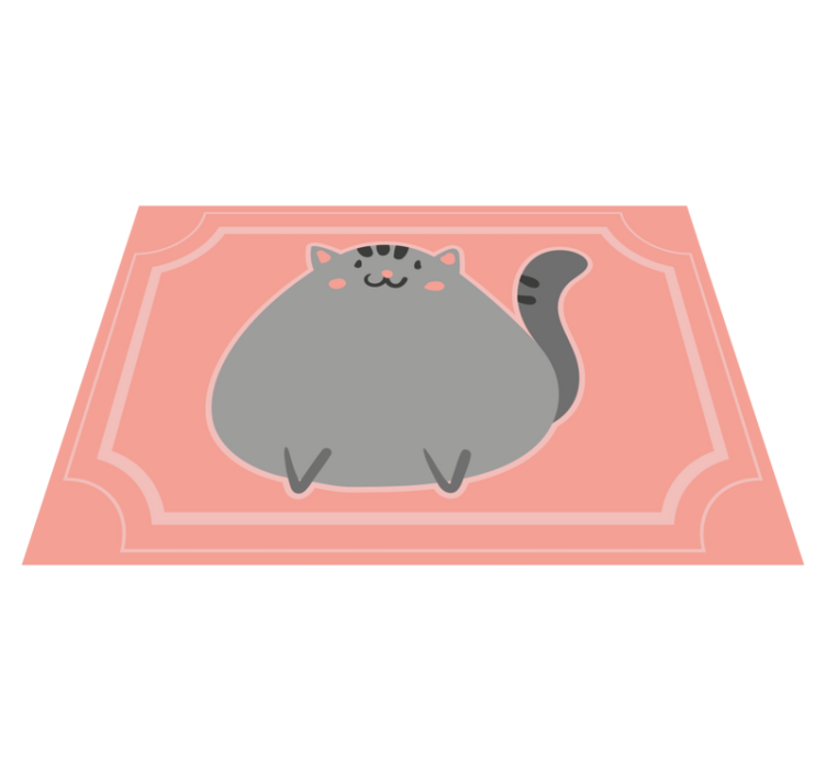 Adorable Feline Artwork kids vinyl rug - TenStickers