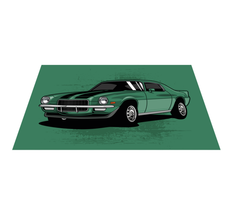 Classic Car View road vinyl rug - TenStickers