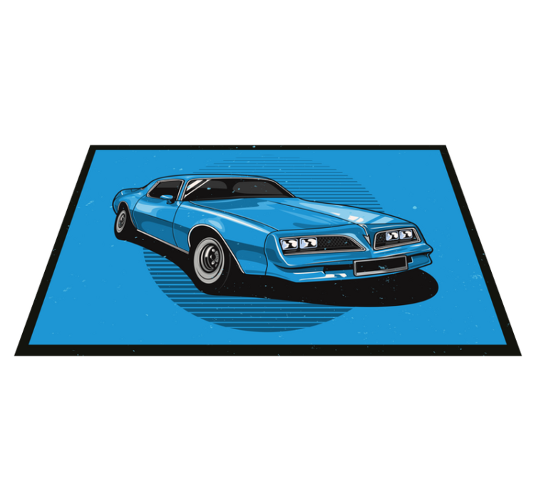Timeless Azure Automobile blue vinyl rug - TenStickers