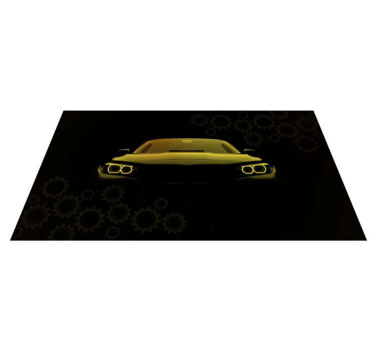 Sporty Car Silhouette teen vinyl rug - TenStickers