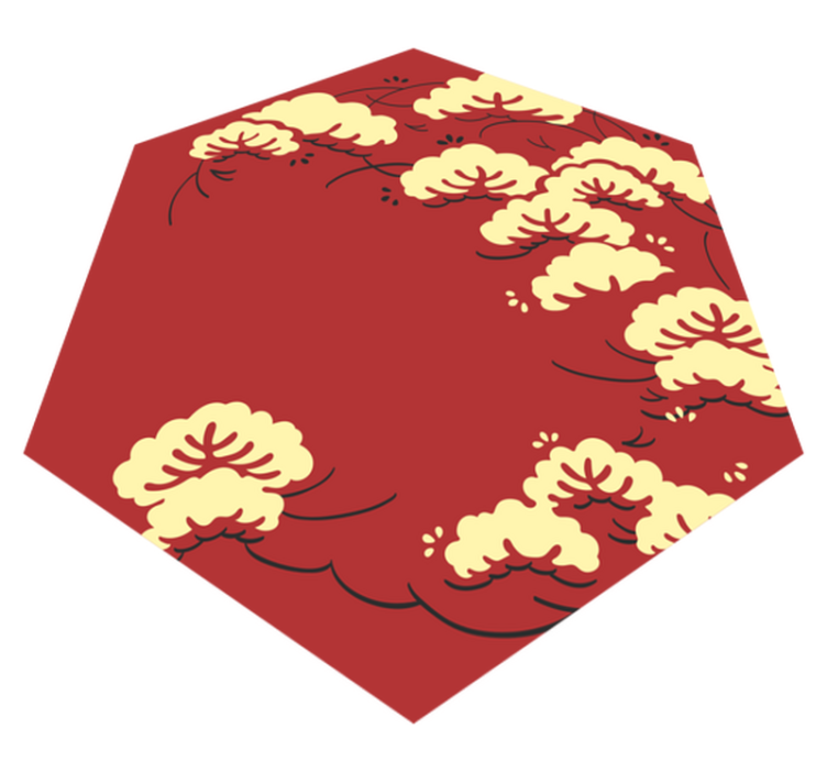 Floral vinyl rug cloud floral design - TenStickers