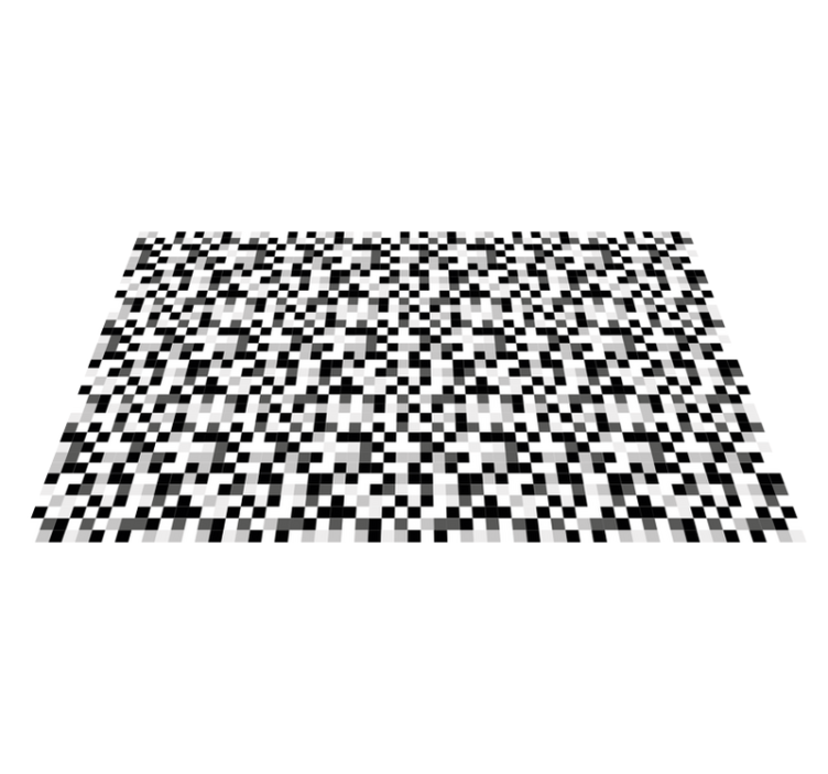Monochrome pixels pattern bedroom rug - TenStickers