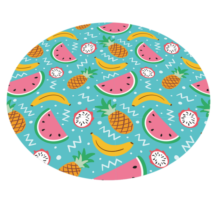 Tropical fruit fun kitchen vinyl rug - TenStickers