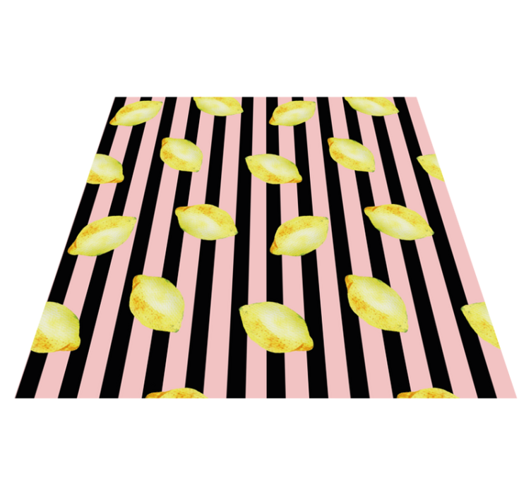 Lively lemon pattern kitchen vinyl rug - TenStickers