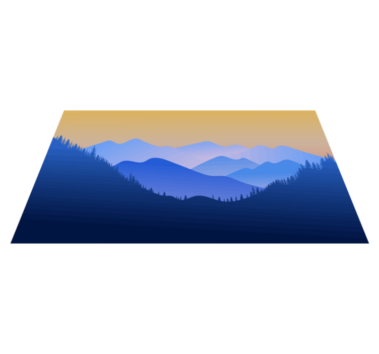 Mountainous Horizon nature vinyl rug - TenStickers