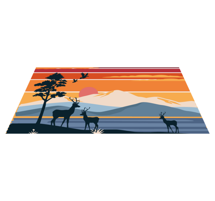 Sunset Wilderness Scene nature vinyl rug - TenStickers