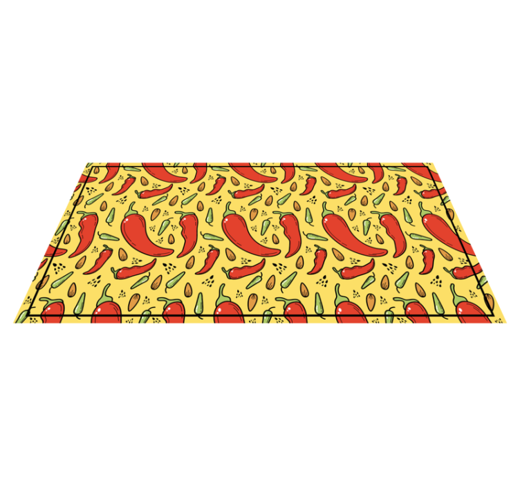 Red and green hot chili  kitchen floor tiles - TenStickers