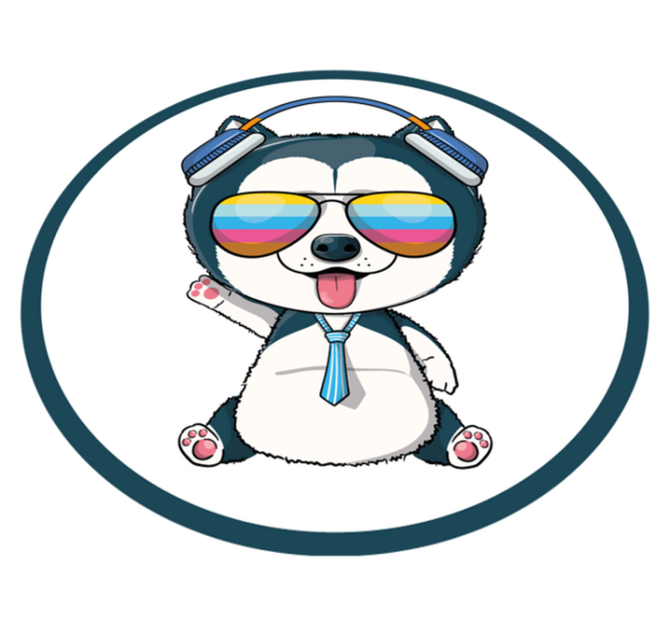 Cool Doggy Character kids vinyl rug - TenStickers