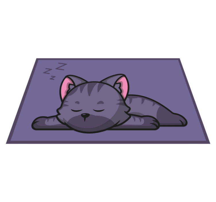 Sleeping Cat animal vinyl rug - TenStickers
