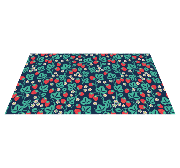 Strawberry Blossom Muse floral vinyl rug - TenStickers