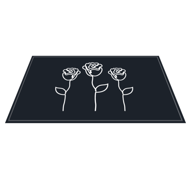 Botanical Sketch Representation floral vinyl rug - TenStickers