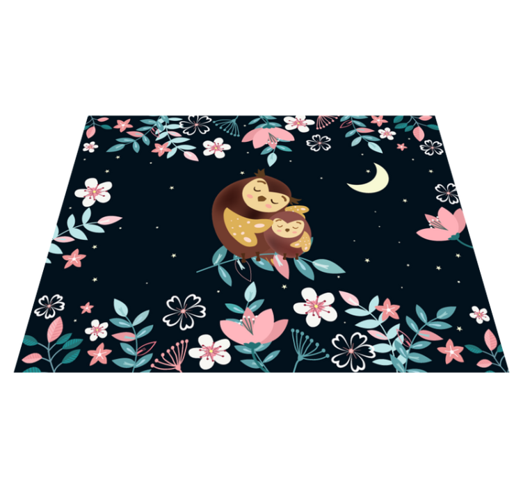 Mama Owl Love animal vinyl rug - TenStickers