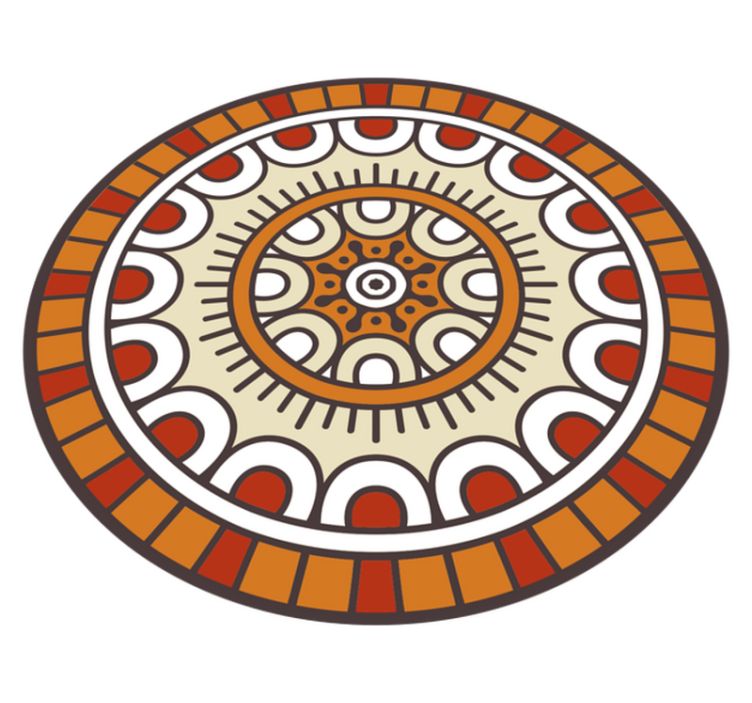 Circular Patterned Motif mandala vinyl rug - TenStickers