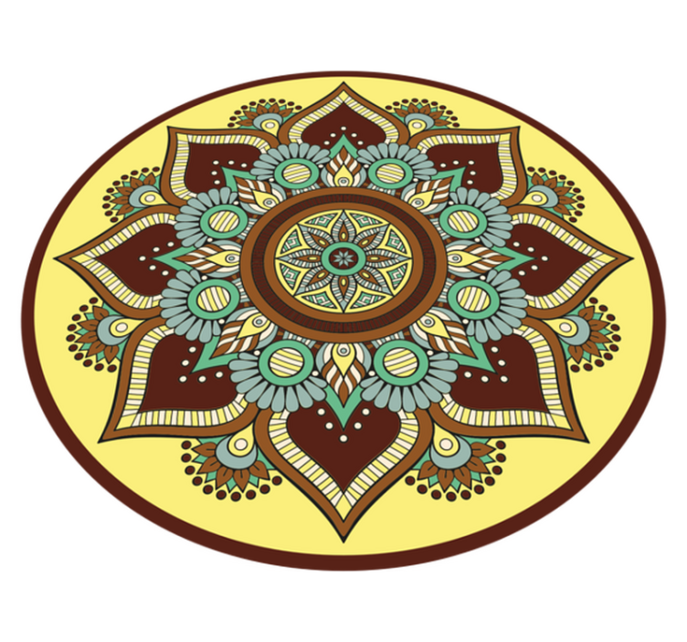 Colorful Ornate Pattern mandala vinyl rug - TenStickers