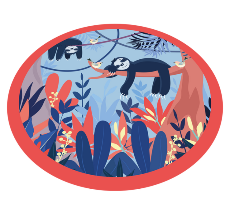 Sleeping animals in forest kids vinyl rug - TenStickers