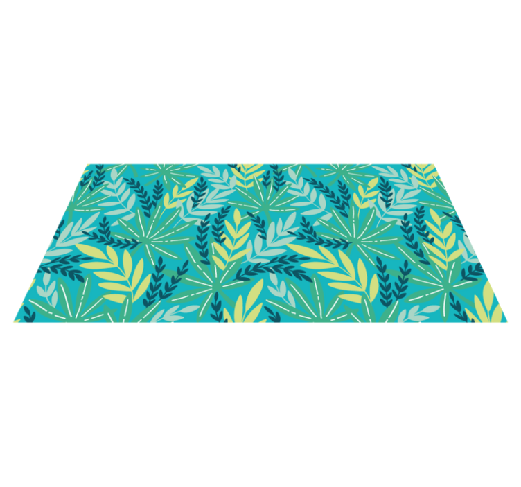 Leafy tropical palette nature vinyl rug - TenStickers
