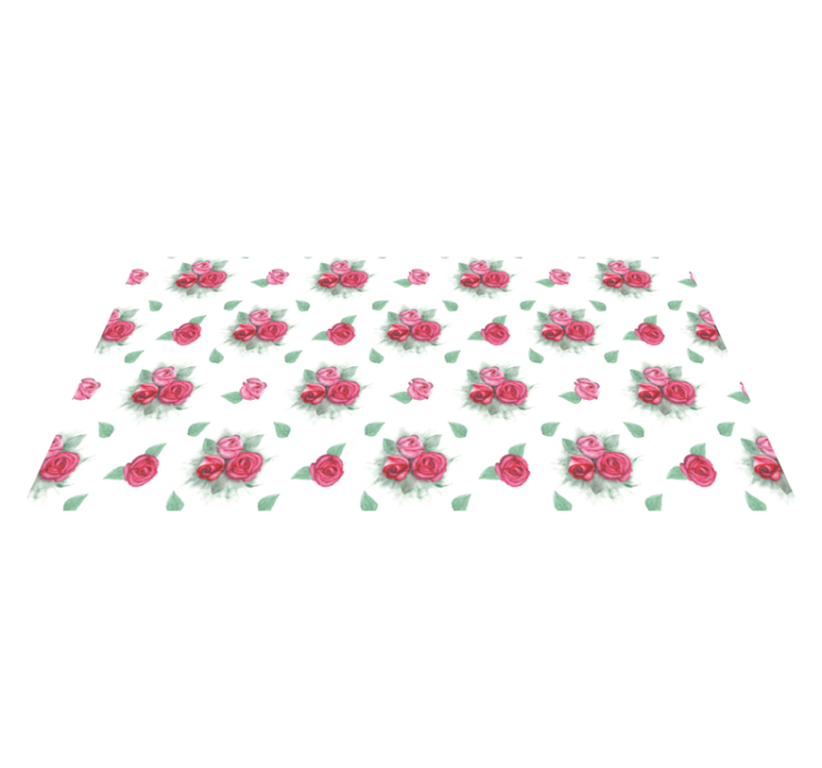 set of roses floral vinyl rug - TenStickers