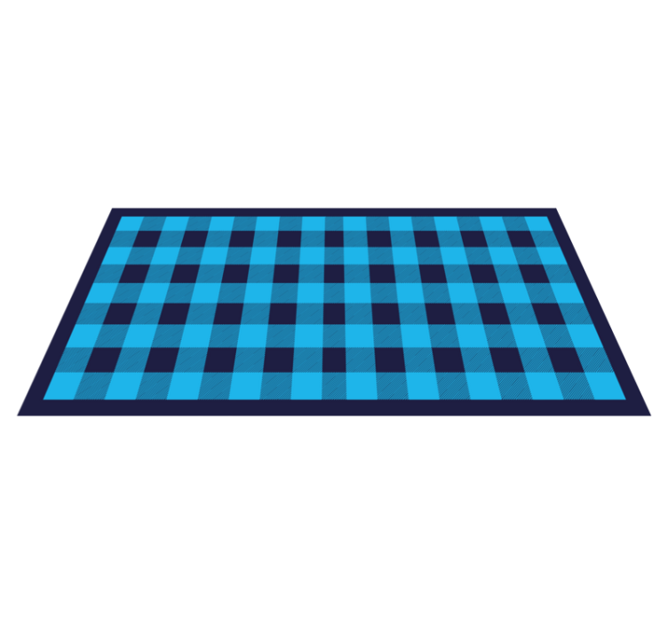 Blue tartan plaid pattern living room rug - TenStickers