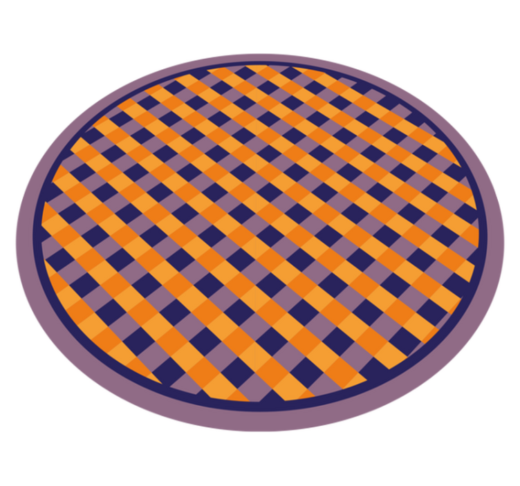 Bold Checker Pattern striped vinyl rug - TenStickers