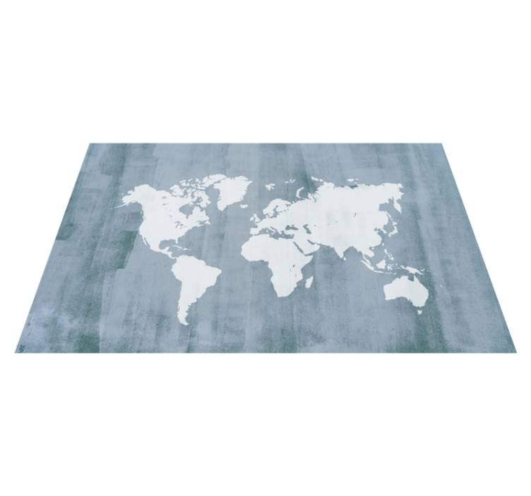 Grey continents world map vinyl rug - TenStickers