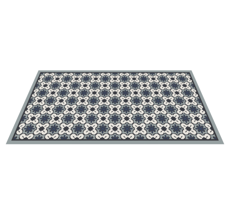 Grey classic arrangement mosaic vinyl rug - TenStickers