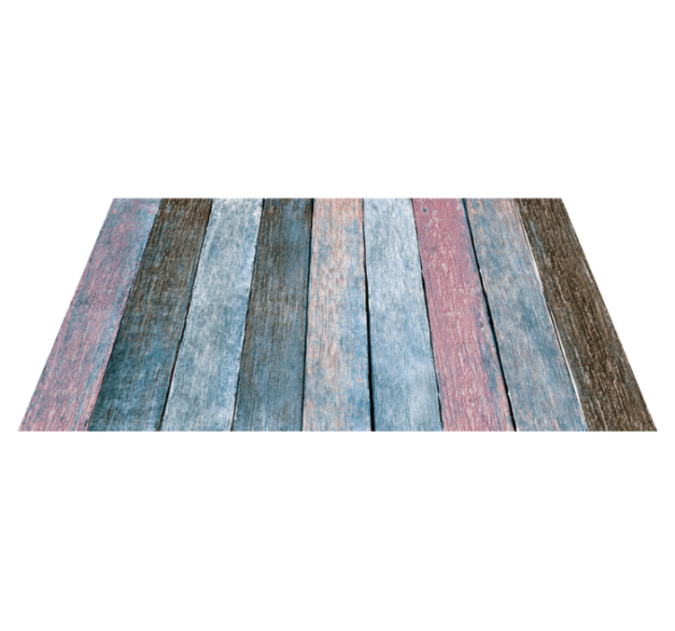 Rustic colourful wooden planks texture carpet - TenStickers