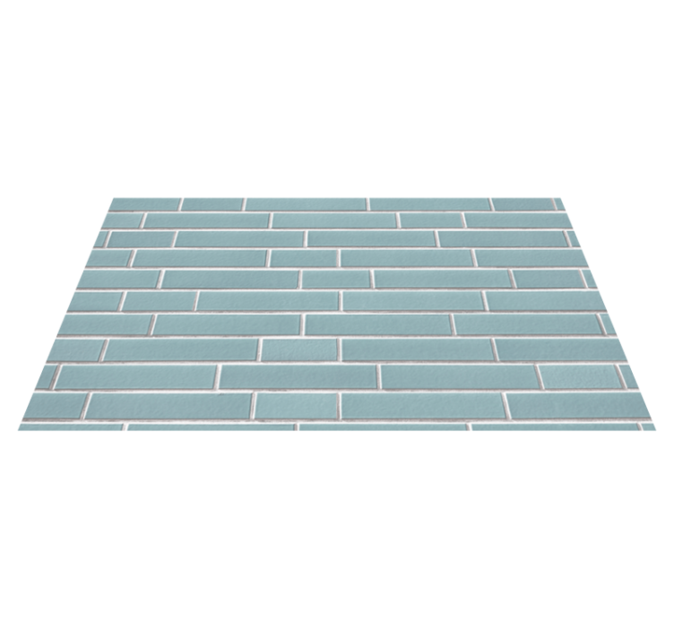 Blue Brick Motif bathroom vinyl rug - TenStickers