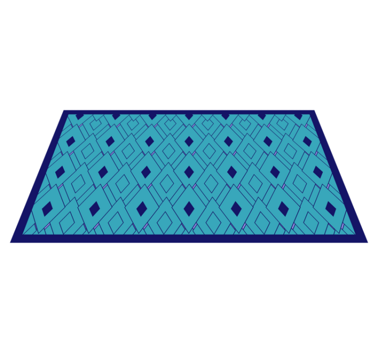 Blue diamond elements geometric vinyl rug - TenStickers