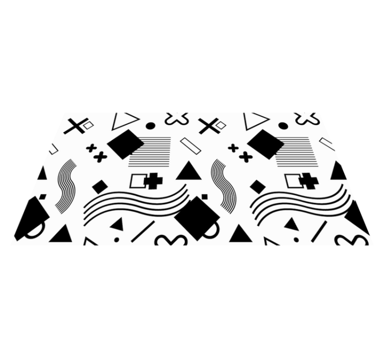 Retro black and white pattern minimal rug - TenStickers
