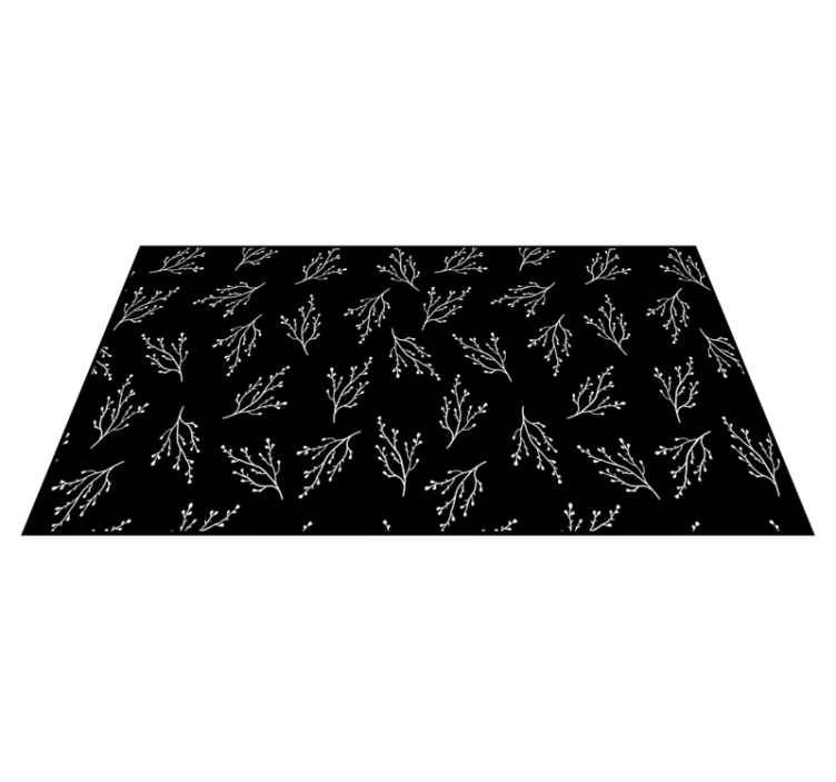 Nordic black and white thin branches rug - TenStickers