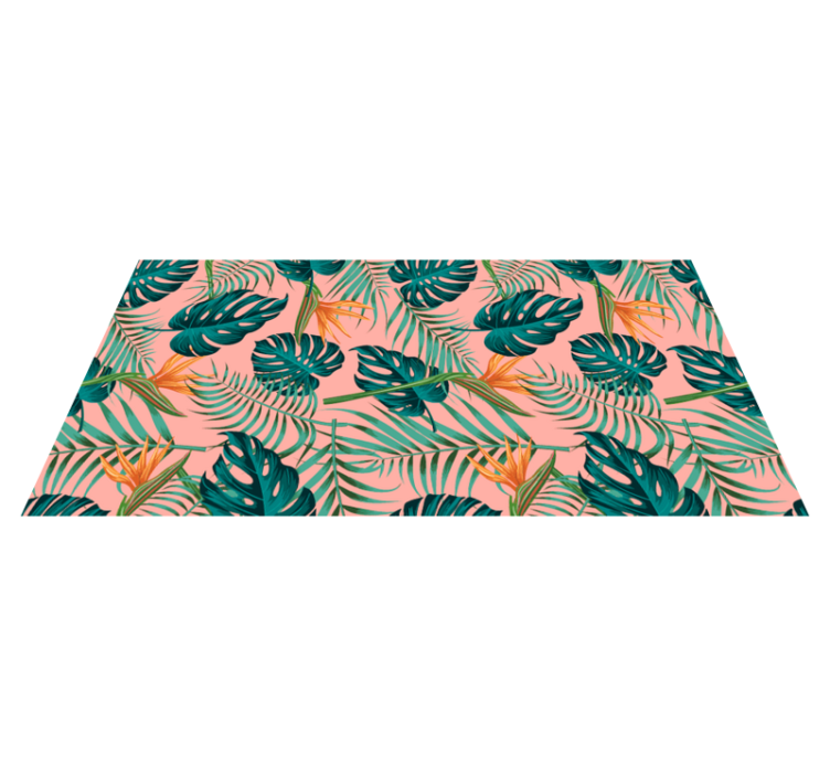 Nature vinyl rug tropical leaf design - TenStickers