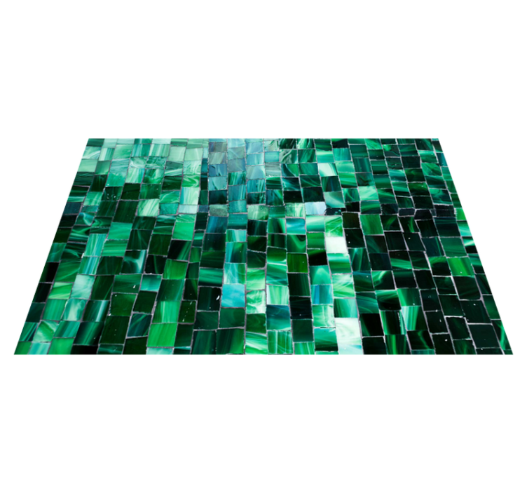 Mosaic green tiles mosaic vinyl rug - TenStickers