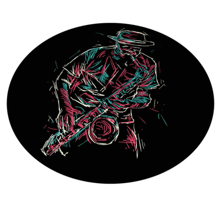 Jazz Musician Performance circular vinyl rug - TenStickers