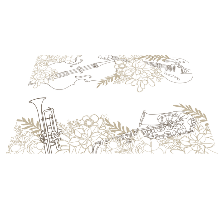 Harmonic Floral Composition floral vinyl rug - TenStickers