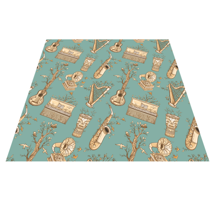 Musical Instruments Concept kids vinyl rug - TenStickers