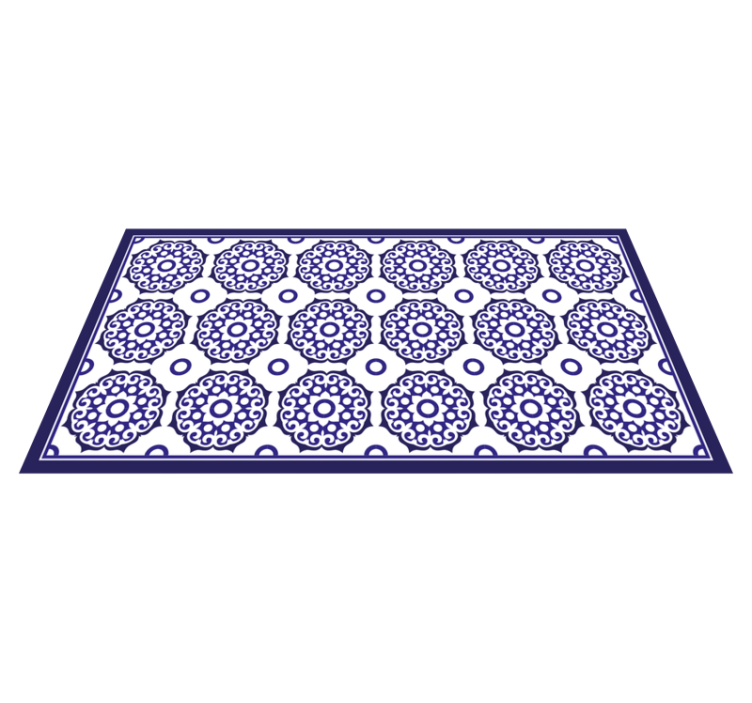 Light blue classic flower pattern tile carpet - TenStickers