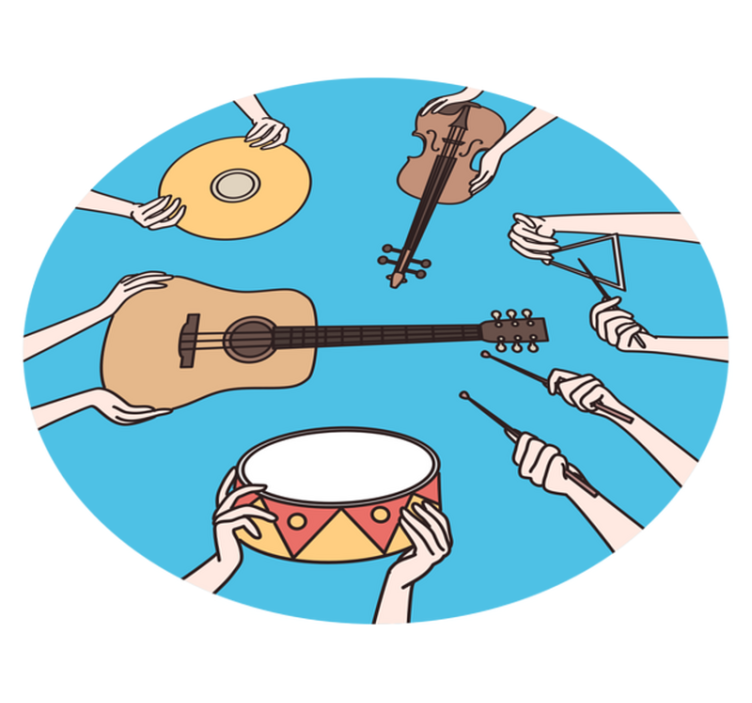 Musical instruments creative arts bedroom rug - TenStickers