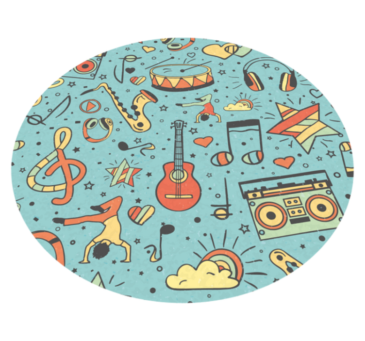 Music Notes Theme kids vinyl rug - TenStickers