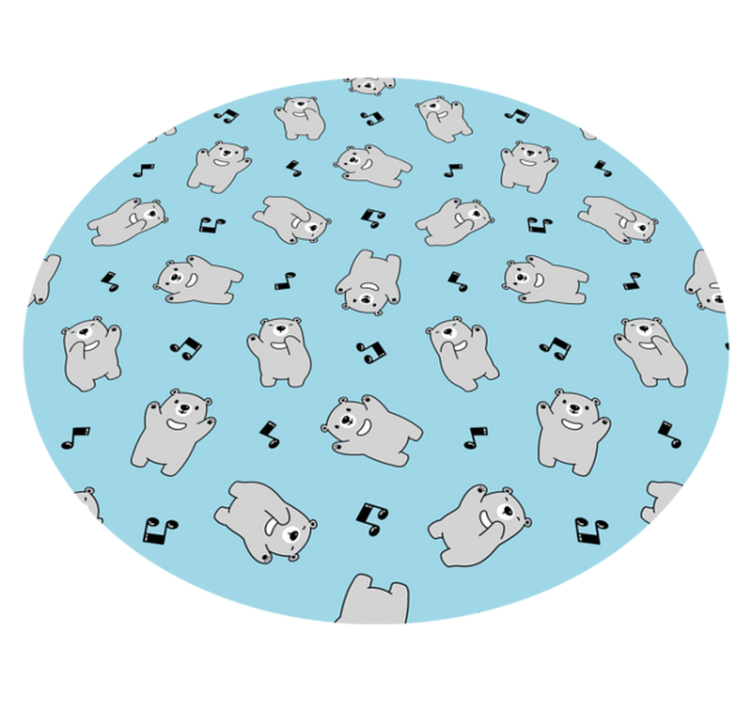 Cheerful Bear Characters nursery vinyl rug - TenStickers